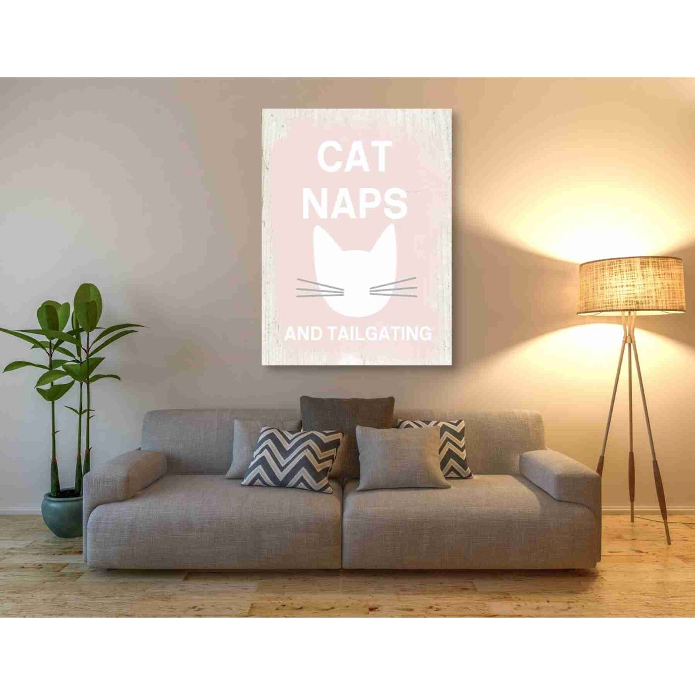 Epic Graffiti 'Cat Naps And Tailgating' by Linda Woods, Canvas