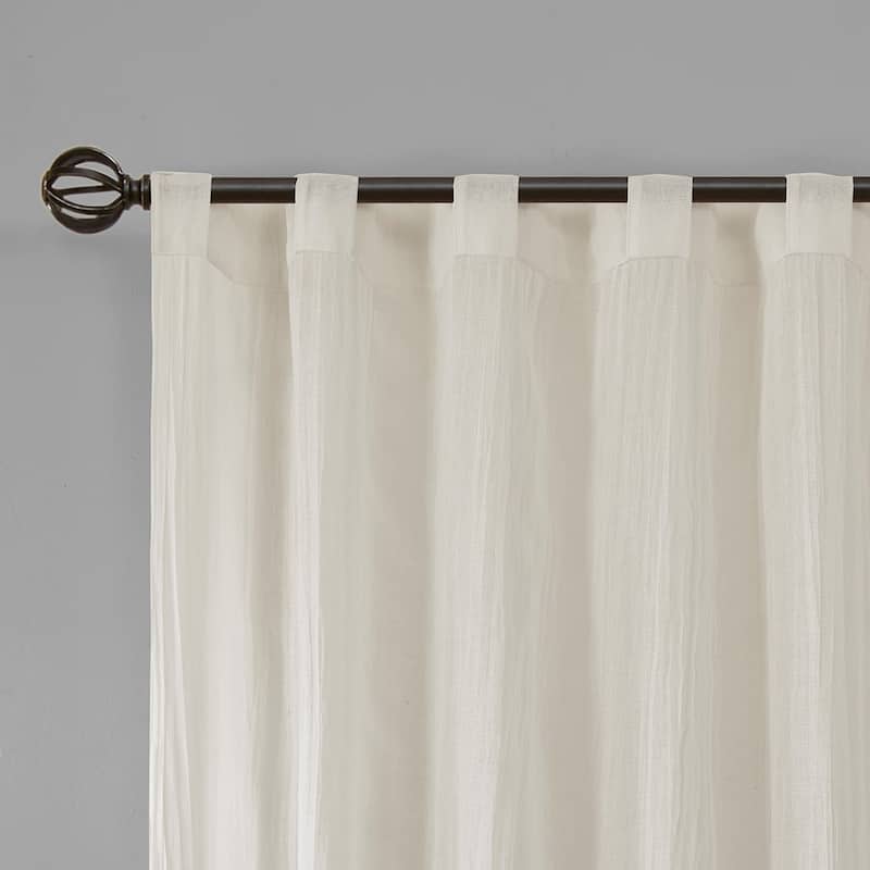 Solid Crushed Curtain Panel - White