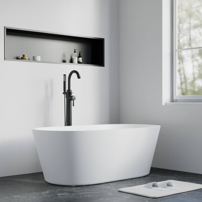 Repose 59" Stone Resin Soaking Tub - Oval - 30D x 59W x 21H