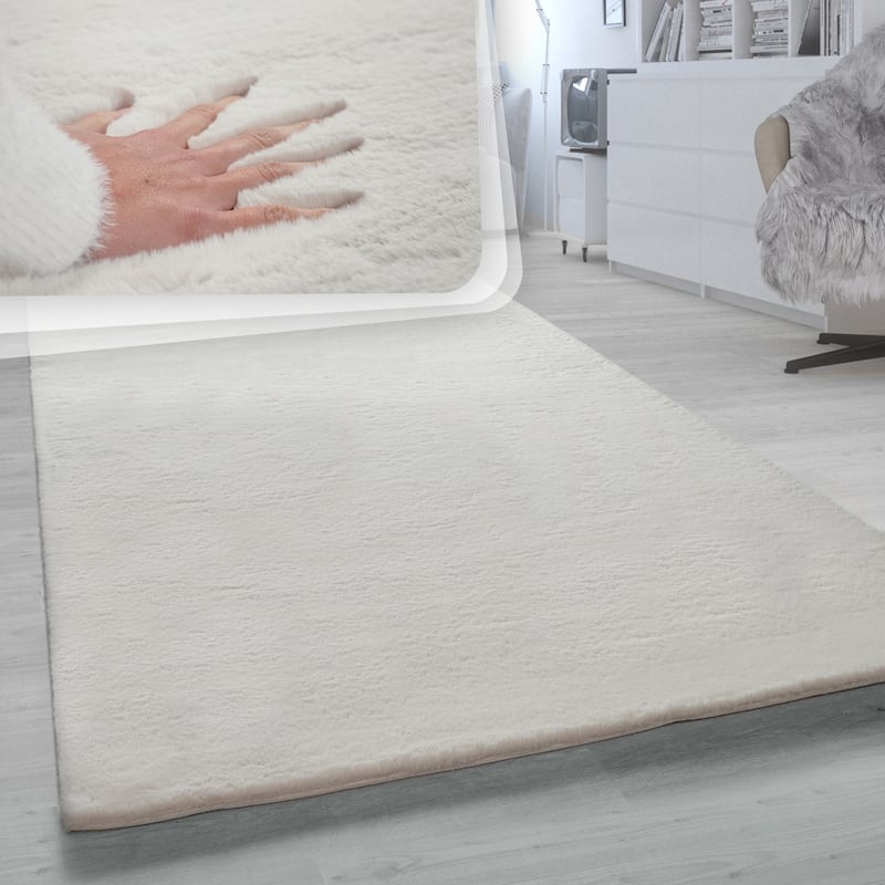 Solid High Pile Area Rug Cosy Luxurious Touch Super Soft