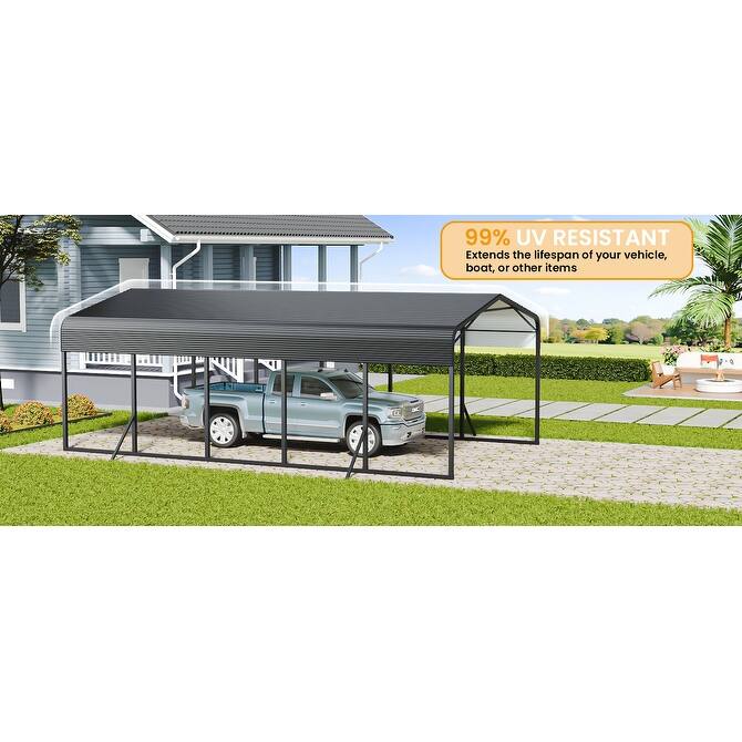 GDF Studio - Ironhaven Pro Industrial 15 x 25 FT Metal Carport
