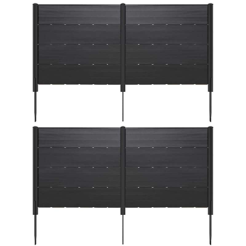 Air Conditioner Fence Equipment Enclosure Outdoor Privacy Fence Screen - Black