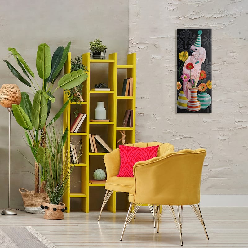 Stupell Cockatoo & Striped Vases Canvas Wall Art Design By Heather Gauthier