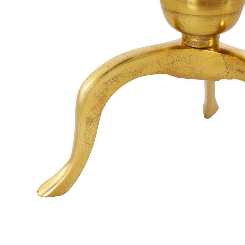 Aluminum Metal Single Candle Hurricane Lamp - Gold - Roche River Decor
