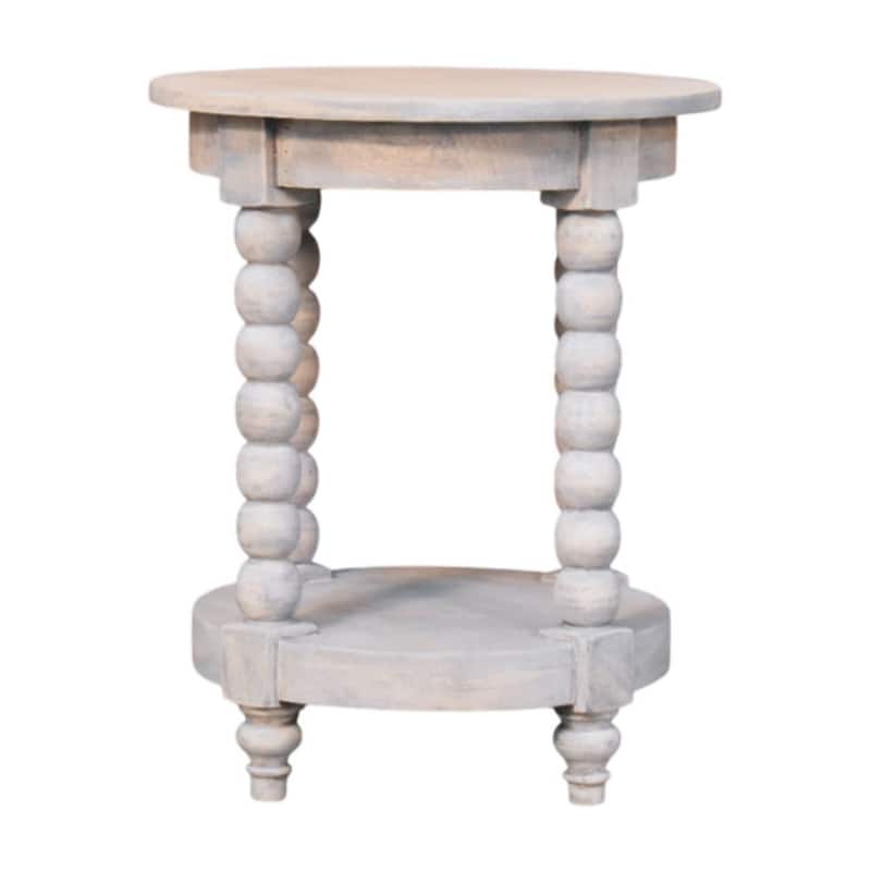 Solid Wood Ellsworth Round Side Table in Acid Wash