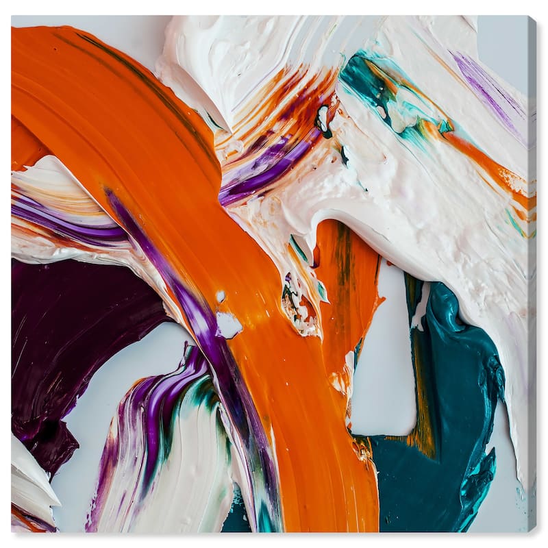 Wynwood Studio Abstract Creamy Orange White and Modern & Contemporary Wall Art Canvas Print