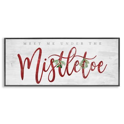 Stupell Meet Me Under Mistletoe Framed Giclee Art Design By Mollie B.