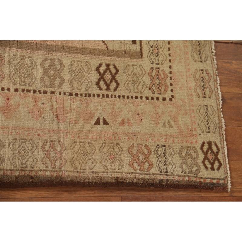 Ardebil Persian Antique Runner Rug Hand-Knotted Wool Carpet - 3'6" x 9'11"