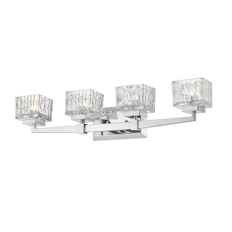 Z-Lite Rubicon 4 Light 30" Wide Vanity Light with Textured Glass and