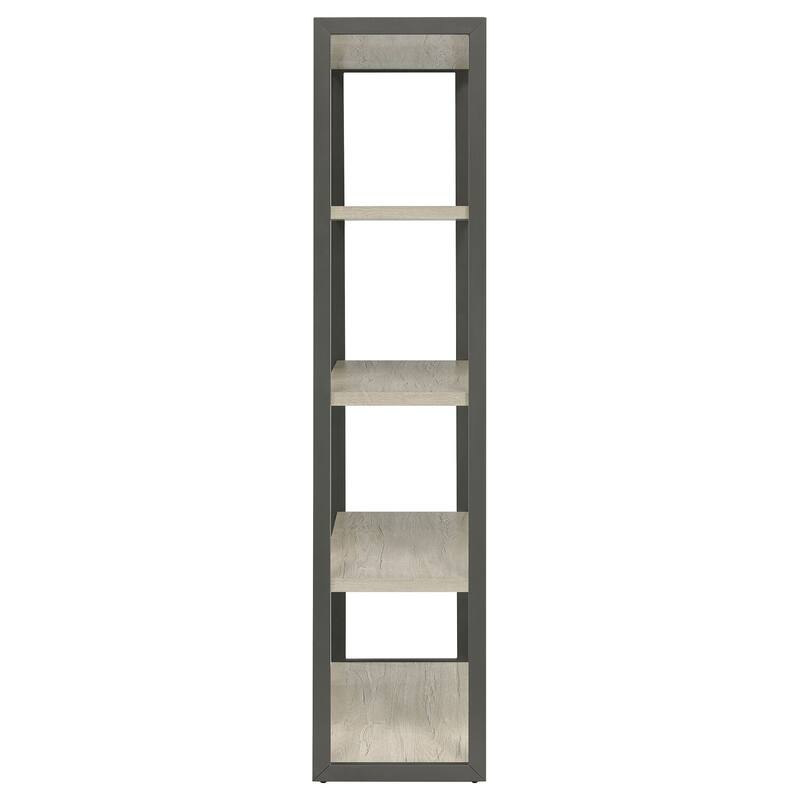 3-Shelf Bookcase Grey Driftwood Finish Compact Storage Organizer with Open Shelves for Bedroom or Office Space