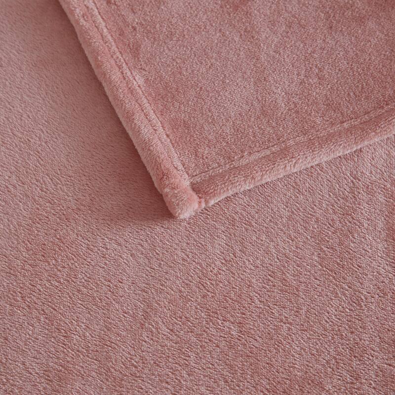 Martha Stewart Bedford Solid Plush Reversible Blanket