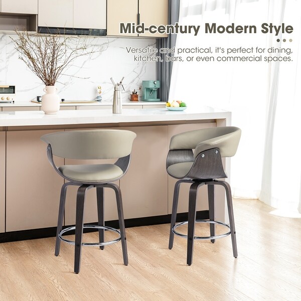 Glitzhome Set of 2 or 4 Modern Counter Bar Height Wooden Swivel Bar Stools On Sale Bed Bath Beyond 31410080