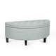 preview thumbnail 36 of 48, Adeco Half Moon Storage Ottoman Semi Circle Bench Grey-Blue