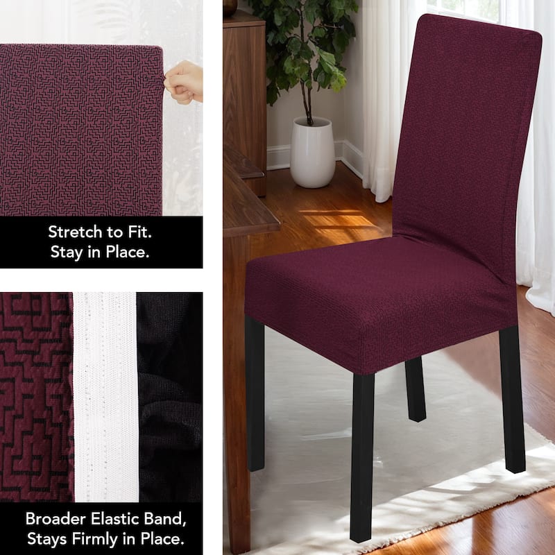Stretch Jacquard Spandex Chair Covers 4 Pieces - 18x18x24 Inch
