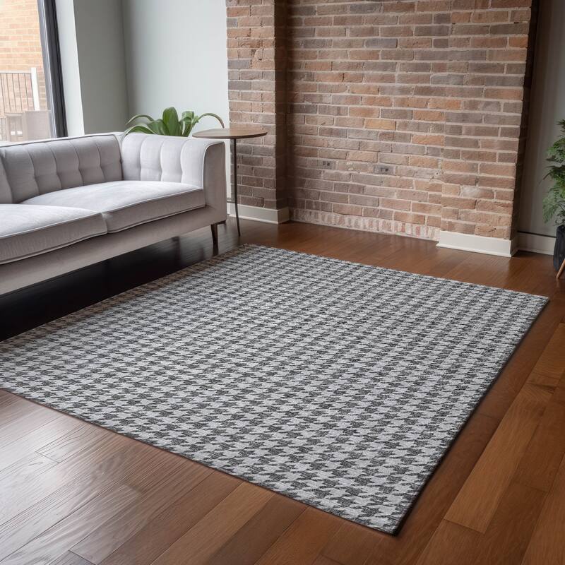 Premium Washable Super Soft Modern Houndstooth Mayfield Rug