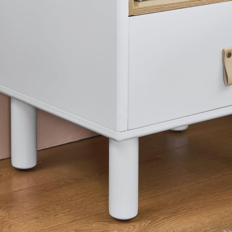 Modern Single-Drawer Bedside Table, Bedroom Nightstand, Wooden, Compact, Nordic Style