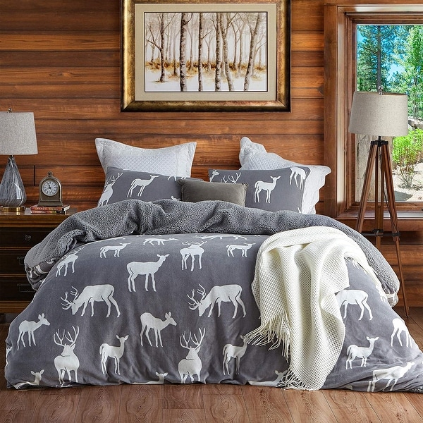 Toasty Cabin - Coma Inducer® Oversized Duvet Cover - Dusky Gray. Opens flyout.