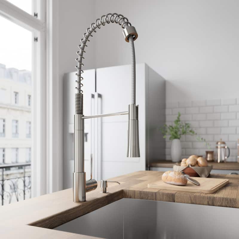 VIGO Laurelton 22" H Single Handle Pull-Down Sprayer Kitchen Faucet