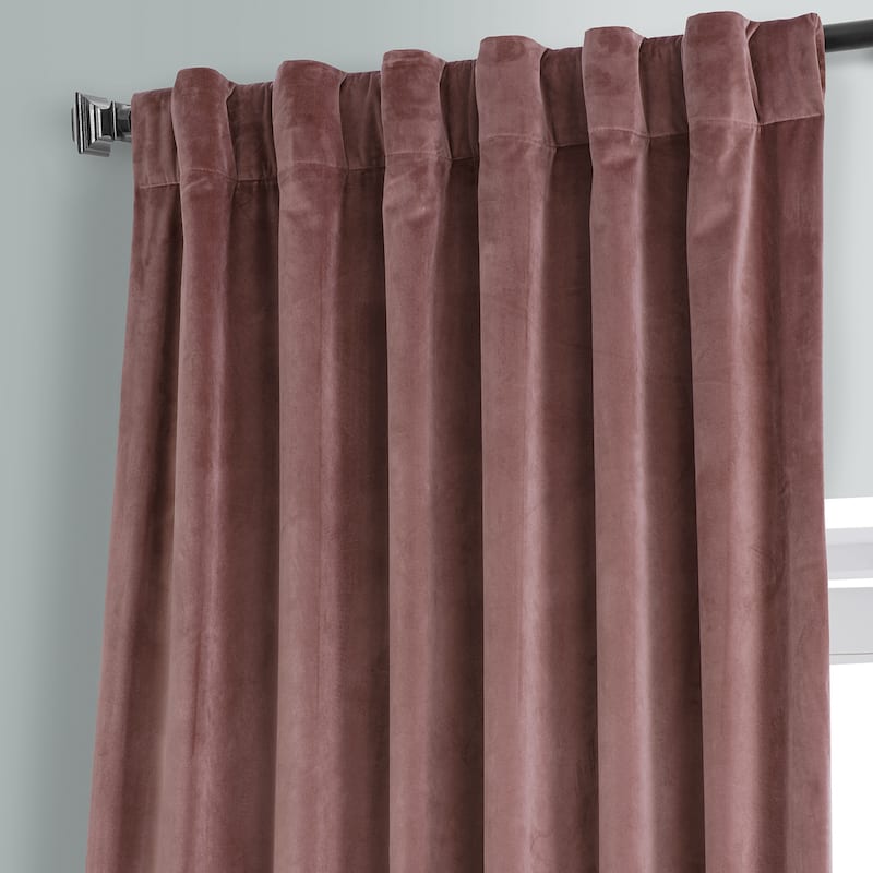 Exclusive Fabrics Signature Plush Velvet Hotel Blackout Curtains (1 Panel) - Luxury Soft Drapery for Light Control & Elegance