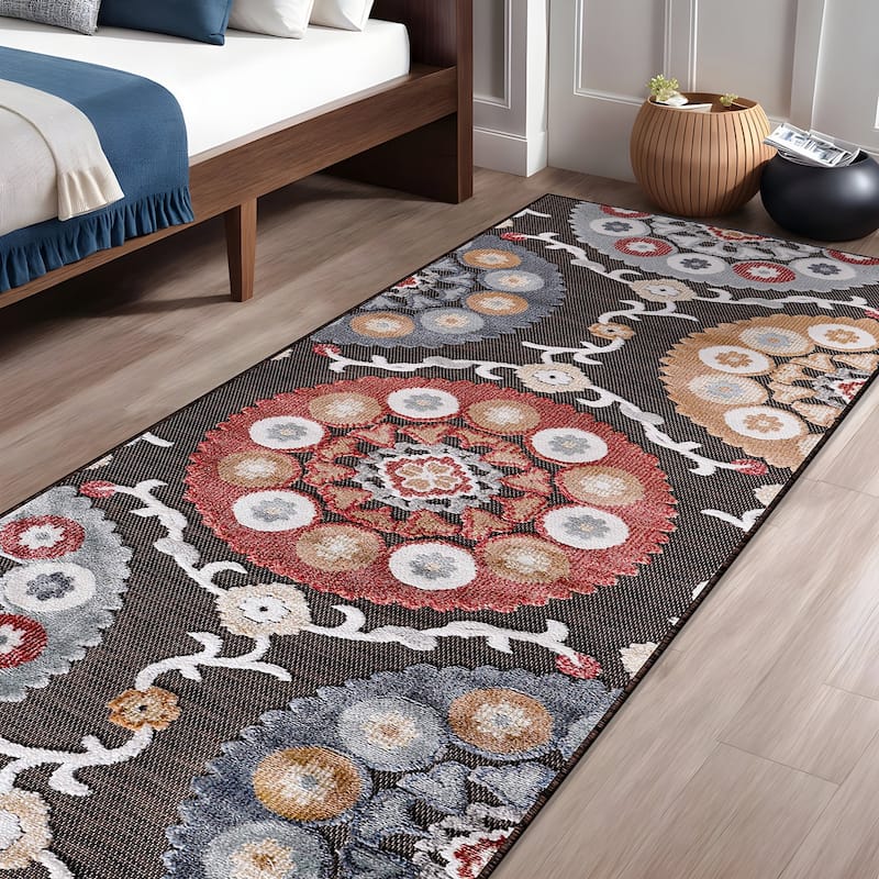 Beverly Rug Equator Medallion Bohemian Indoor Outdoor Area Rug