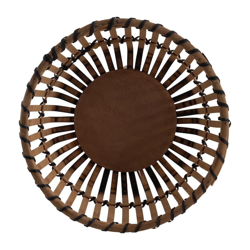 11/13/15" Bamboo Planters on Stand,Set of 3