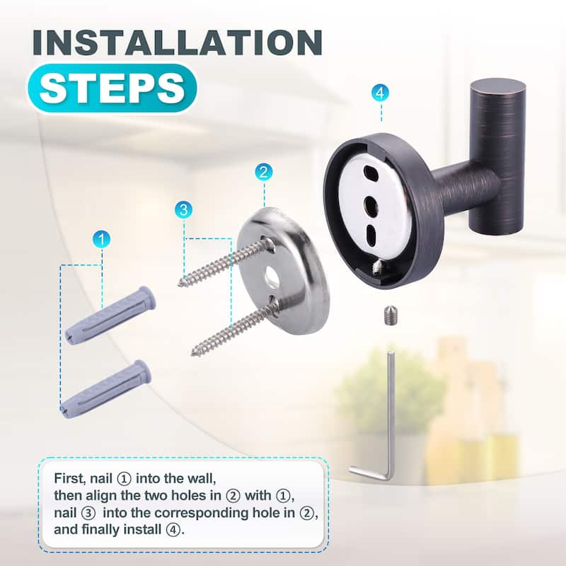 WOWOW Stainless Steel J-Hook Robe/Towel Hook 6-Pack