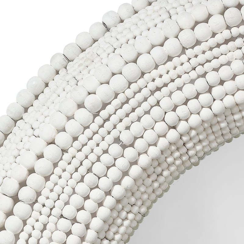 Jamie Young Strand Wood Beaded Round Wall Mirror