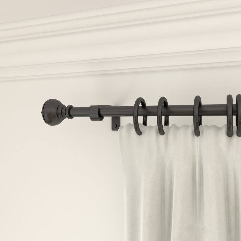 Acroma Black Steel Adjustable Single Elengant Curtain Rod.