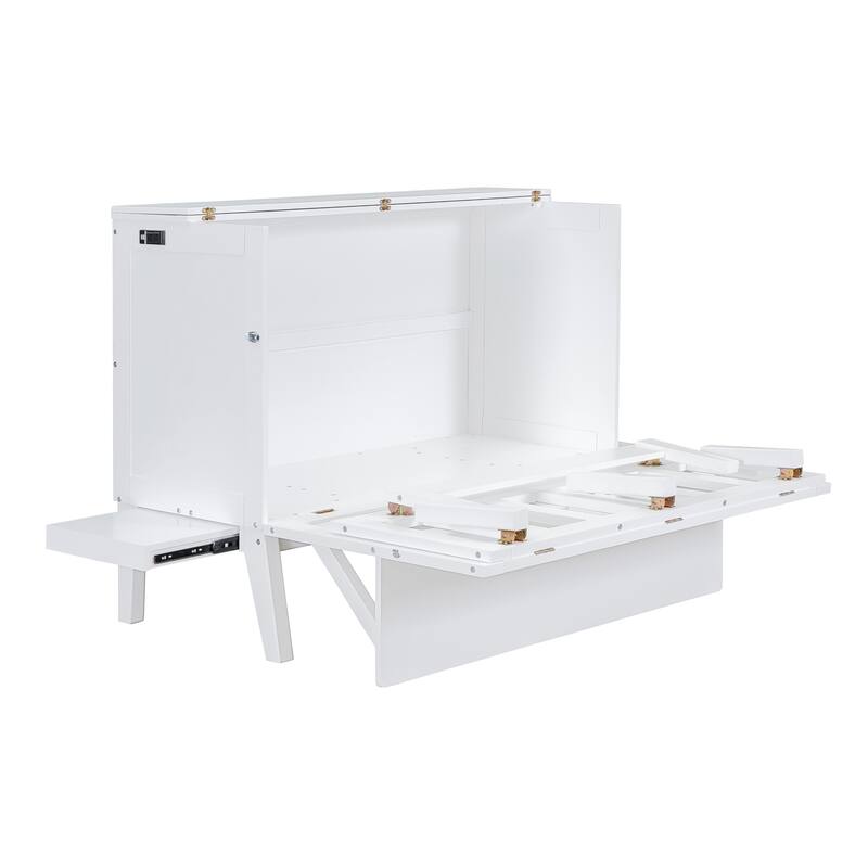 Murphy Bed with USB Port and removable Shelves on Each Side