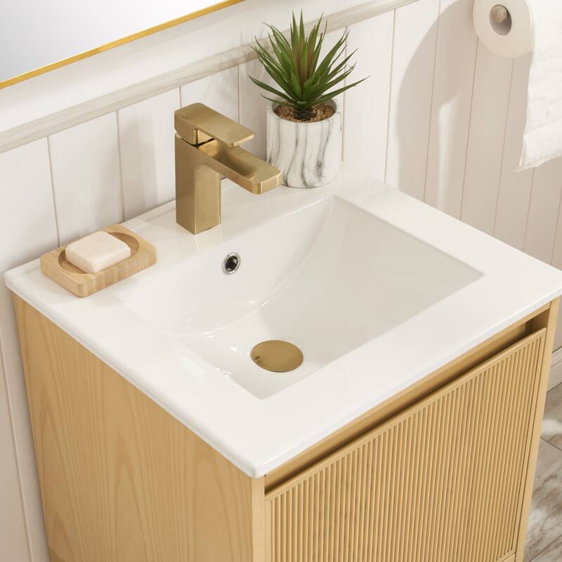 20-Inch Bathroom Vanity with Integrated Ceramic Sink