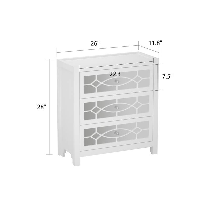 FUFU&GAGA 3-Drawer Chest Dresser Beside Table Nightstand