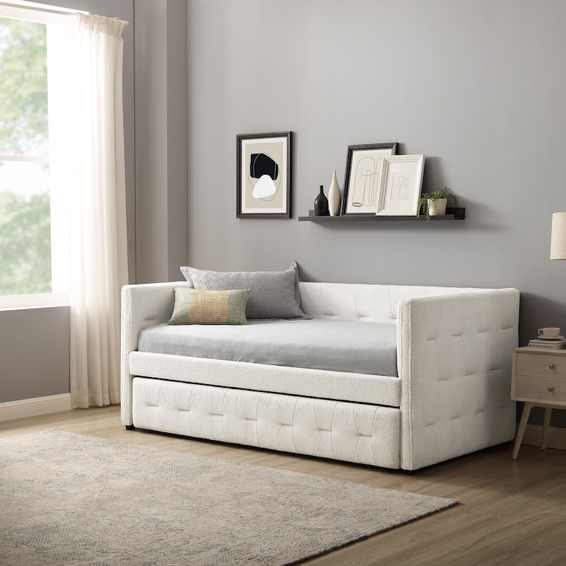 Corvus Somme Tufted Upholstered Daybed with Trundle