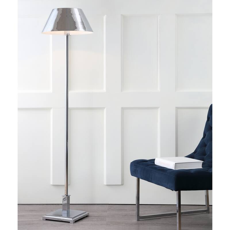Odette 60" Metal LED Floor Lamp, Brushed Brass by JONATHAN Y - 60" H x 15.75" W x 15.75" D