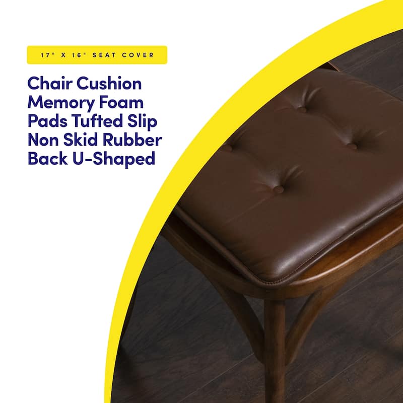 U-Shaped Faux Leather Memory Foam Chair Pads
