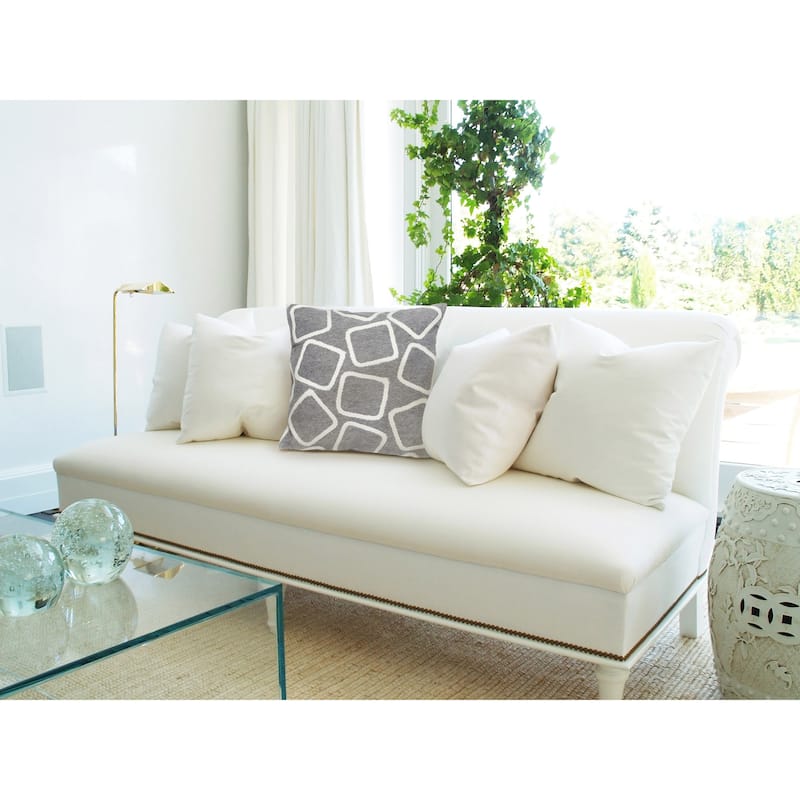 Liora Manne Visions I Squares Indoor/Outdoor Pillow Silver 20" Square