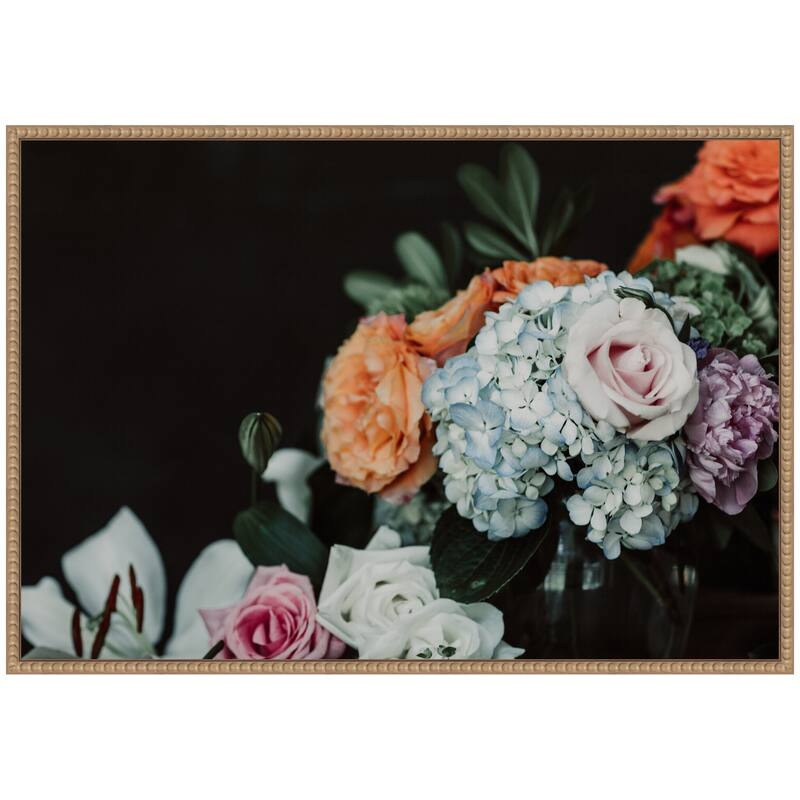 Kate and Laurel Sylvie Hydrangea Crush Framed Canvas by Alicia Abla