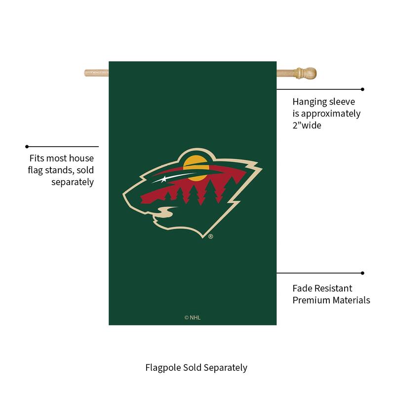 Applique Flag, House Size, Minnesota Wild