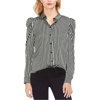 Shop Vince Camuto Womens Chic Button Up Shirt Black Medium