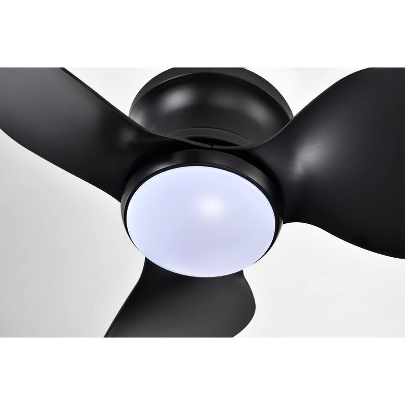 Modern Lighted Ceiling Fan Flushmounted 3-Blade LED Remote Control