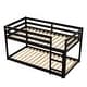 preview thumbnail 28 of 37, Twin over Twin Floor Bunk Bed, Low Height Design, Space-saving, White