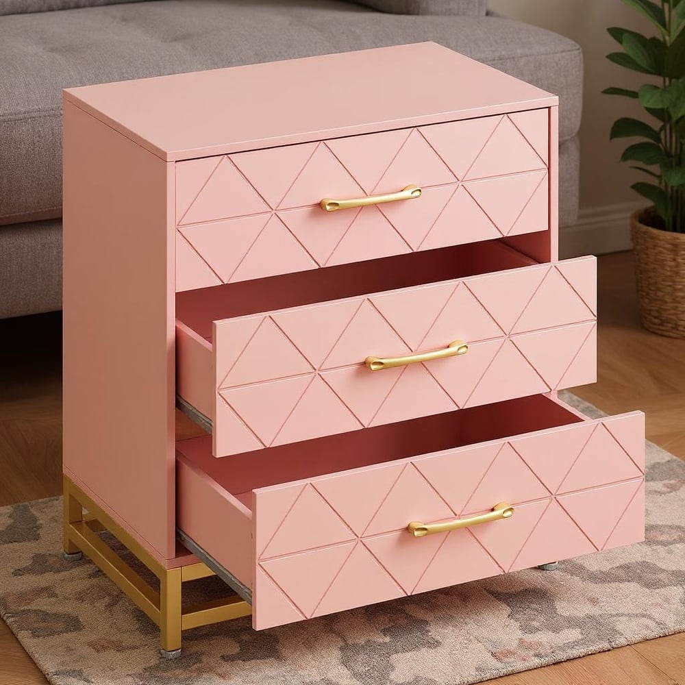 3 Drawer Wooden Dresser, Wood nightstand