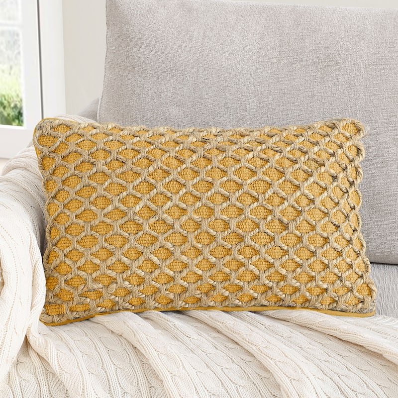 Boho Living Jada Braided Cotton/Jute Throw Pillow Covers