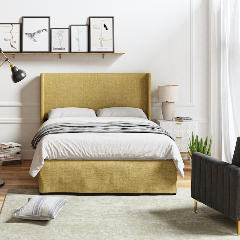 Louise Traditional Washable Slipcover Bed Upholstered Metal by HULALA HOME