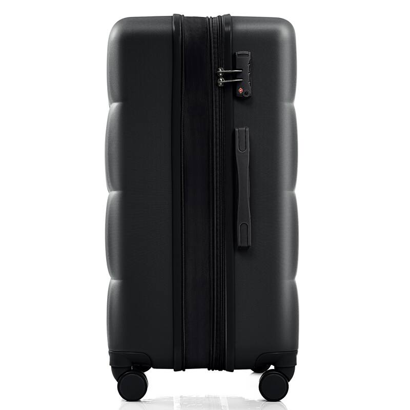 Merax Suitcases 3 Piece ABS Hardshell Front-Opening Luggage Sets with USB Port and Spinner Wheels & Cup Holder, for Men Women