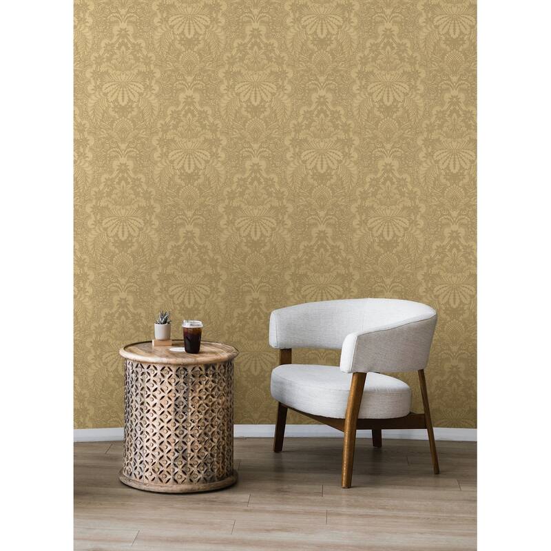 Seabrook Designs Lizzy Floral Damask Unpasted Wallpaper
