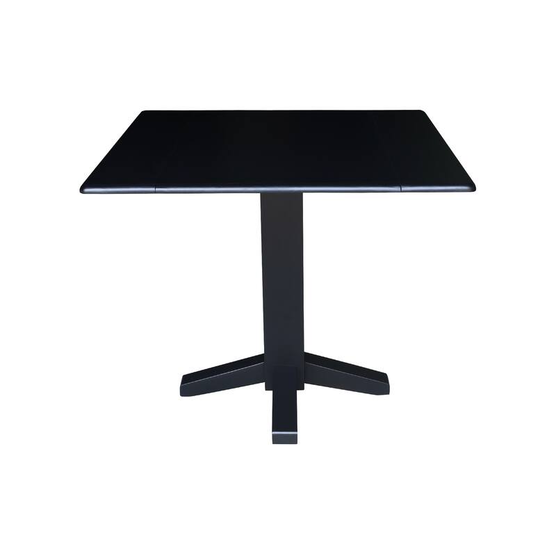 36" Solid Wood Square Dual Drop Leaf Dining Table with Dining Chairs