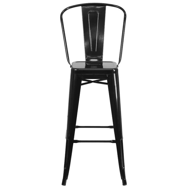 4 Pack 30" High Metal Indoor-Outdoor Barstool with Back - Kitchen Furniture