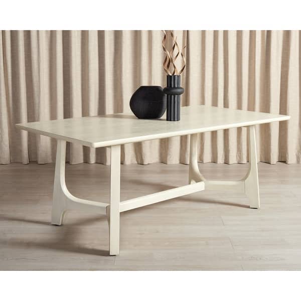 slide 2 of 33, SAFAVIEH Couture Adelee Wood Rectangle Dining Table - 76 IN W x 40 IN D x 30 IN H White Washed