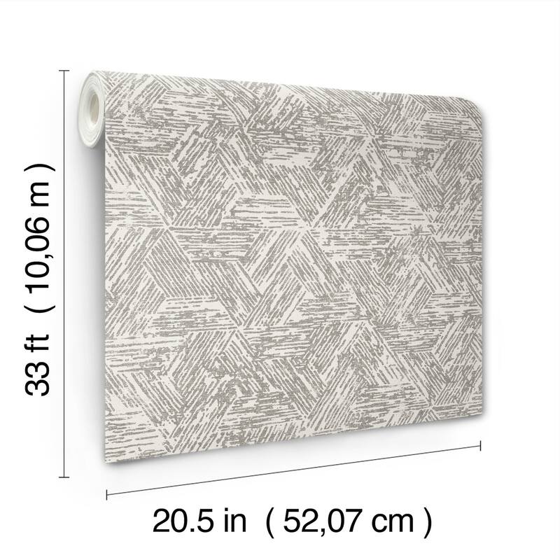 A-Street Prints Retreat Charcoal Quilted Geometric Wallpaper