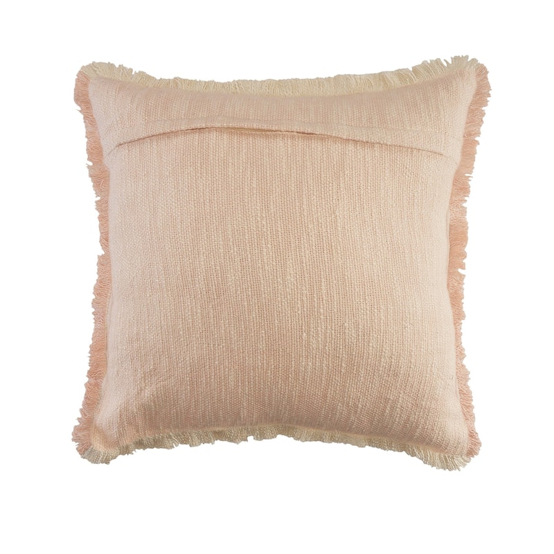 HomeRoots 20" X 20" Light Pink And Cream 100% Cotton Abstract Zippered Pillow